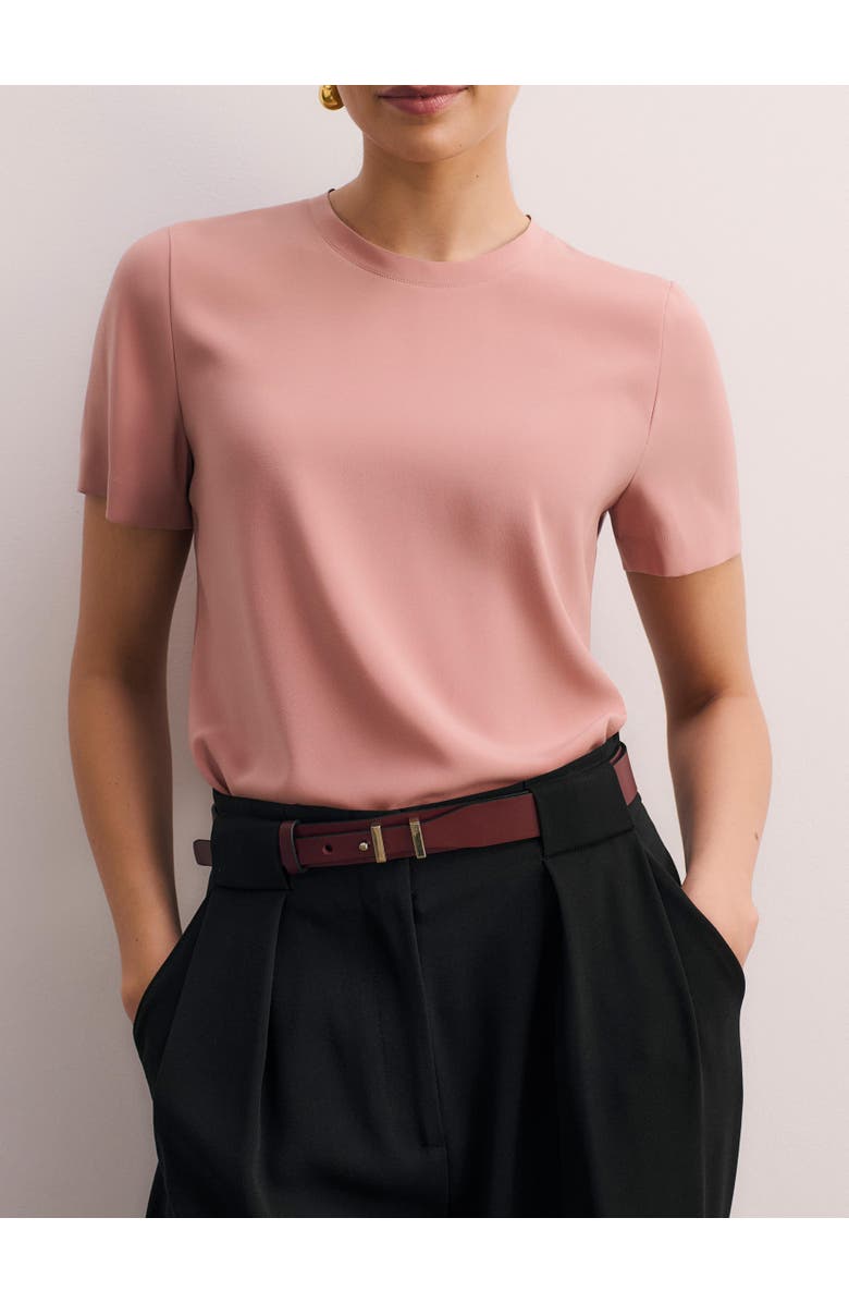 The Fold Roche Silk Top, Alternate, color, Pink
