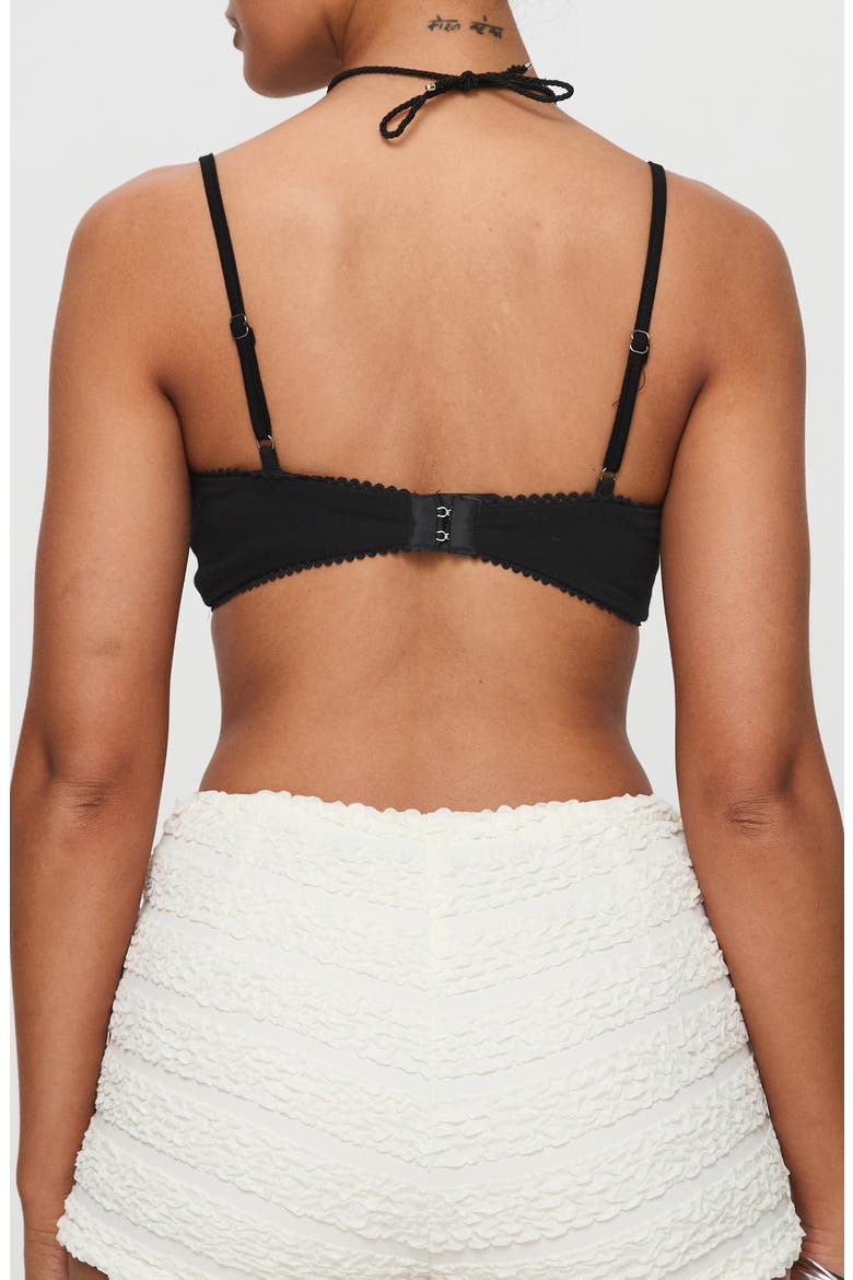 Kiki Cotton Blend Bralette, Alternate, color, BLACK