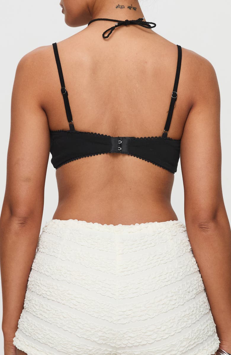 Princess Polly Kiki Cotton Blend Bralette, Alternate, color, Black