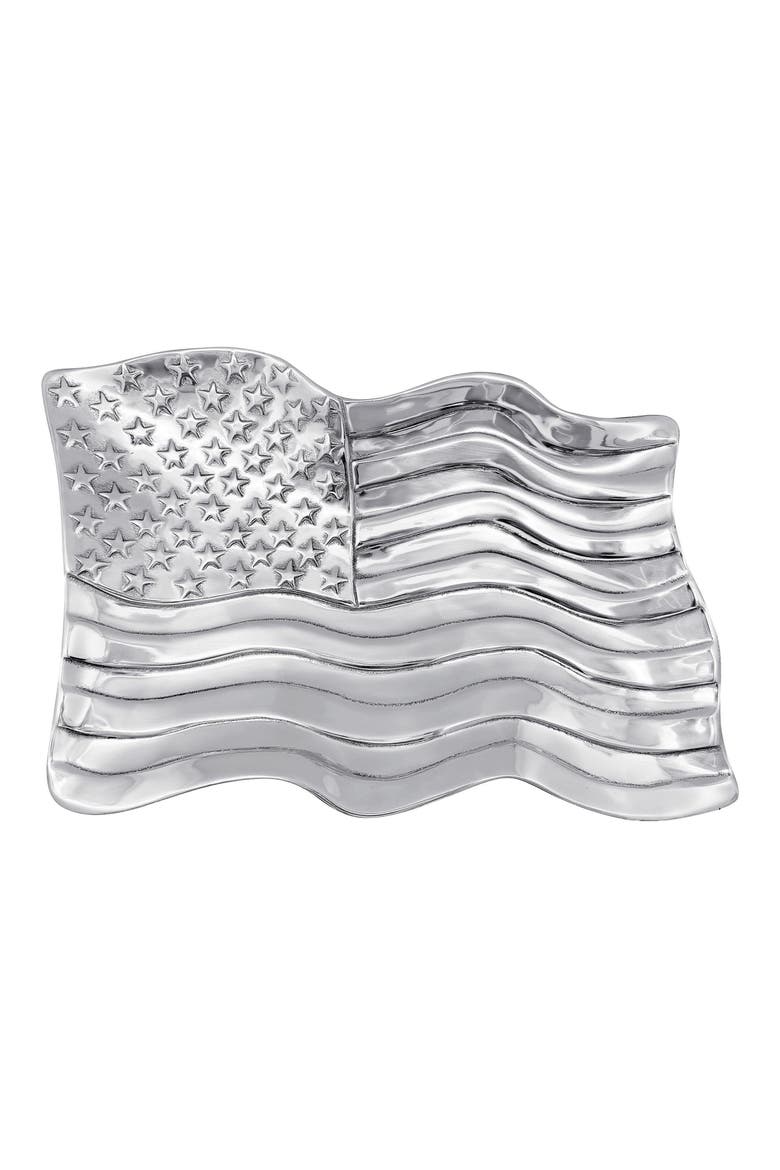 American Flag Large Serving Tray, Main, color, SILVER