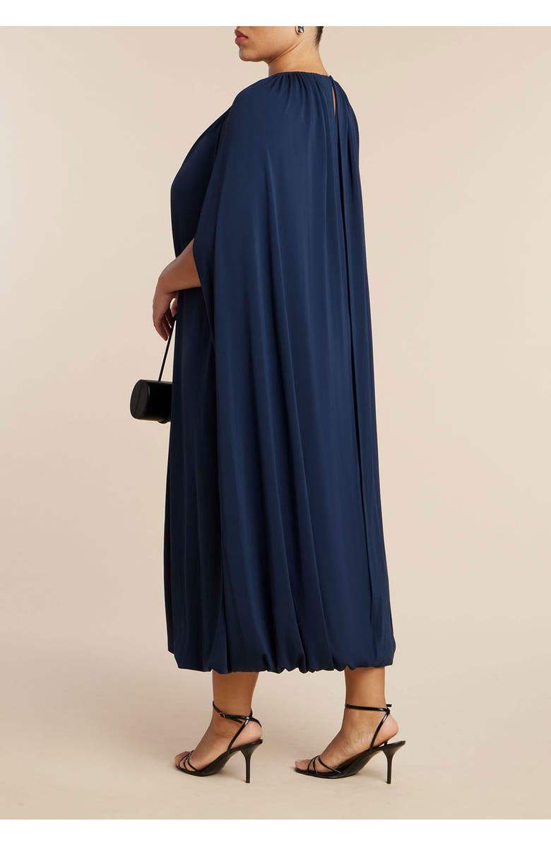 ELOQUII Cape Bubble Dress, Alternate, color, Navy Blazer