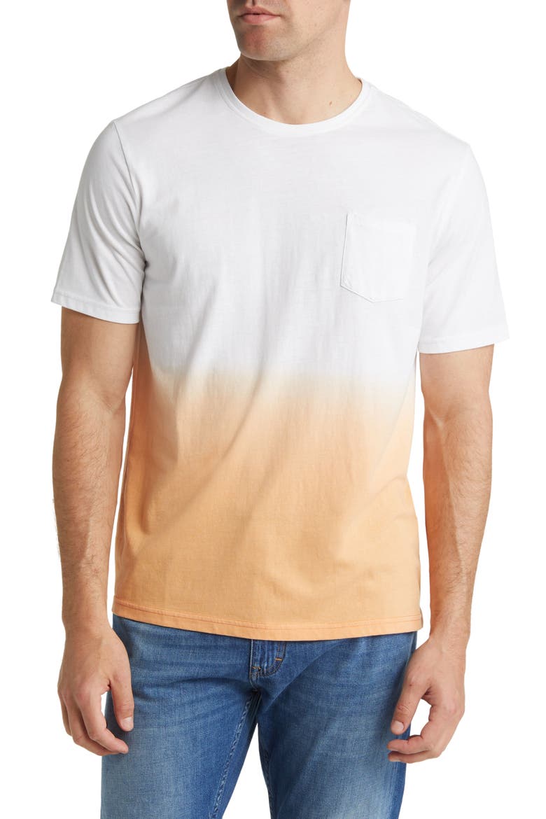 Dip Dye Pocket T-Shirt, Main, color, PAPAYA