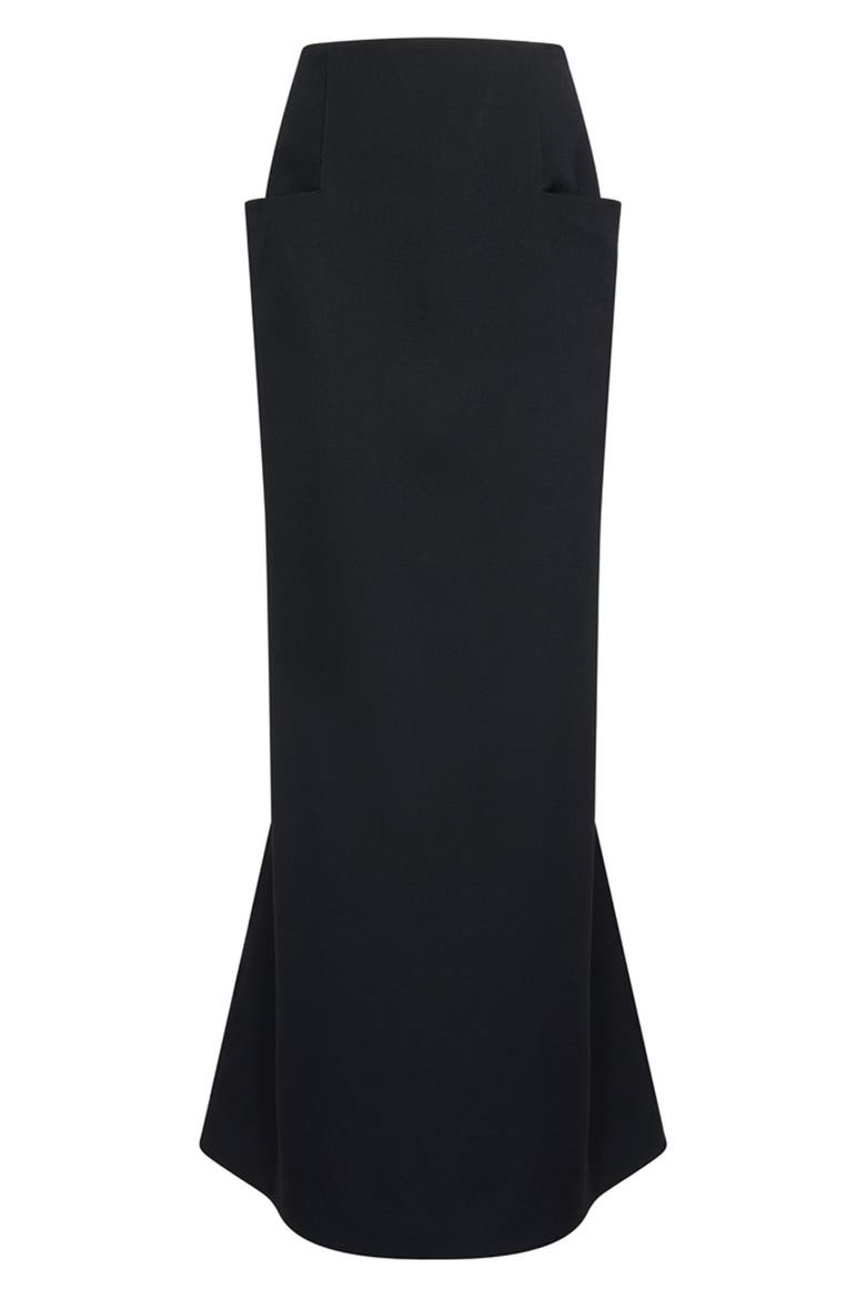 Tailored Wool Column Maxi Skirt, Main, color, NOIR