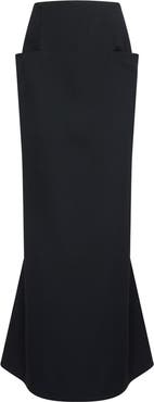 Alaïa Tailored Wool Column Maxi Skirt