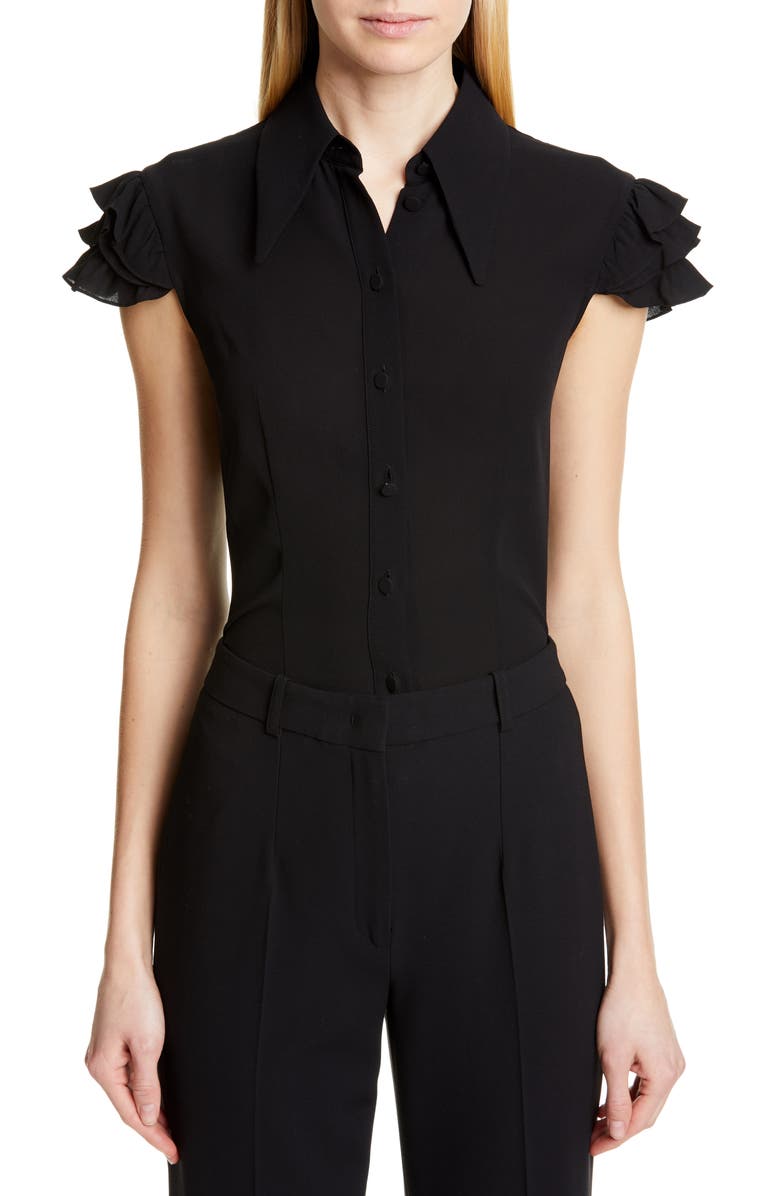 Michael Kors Collection Ruffle Sleeve Blouse, Main, color, 