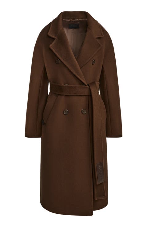 KOURT W Women's Black Double-Breasted Wool Coat by RUDSAK