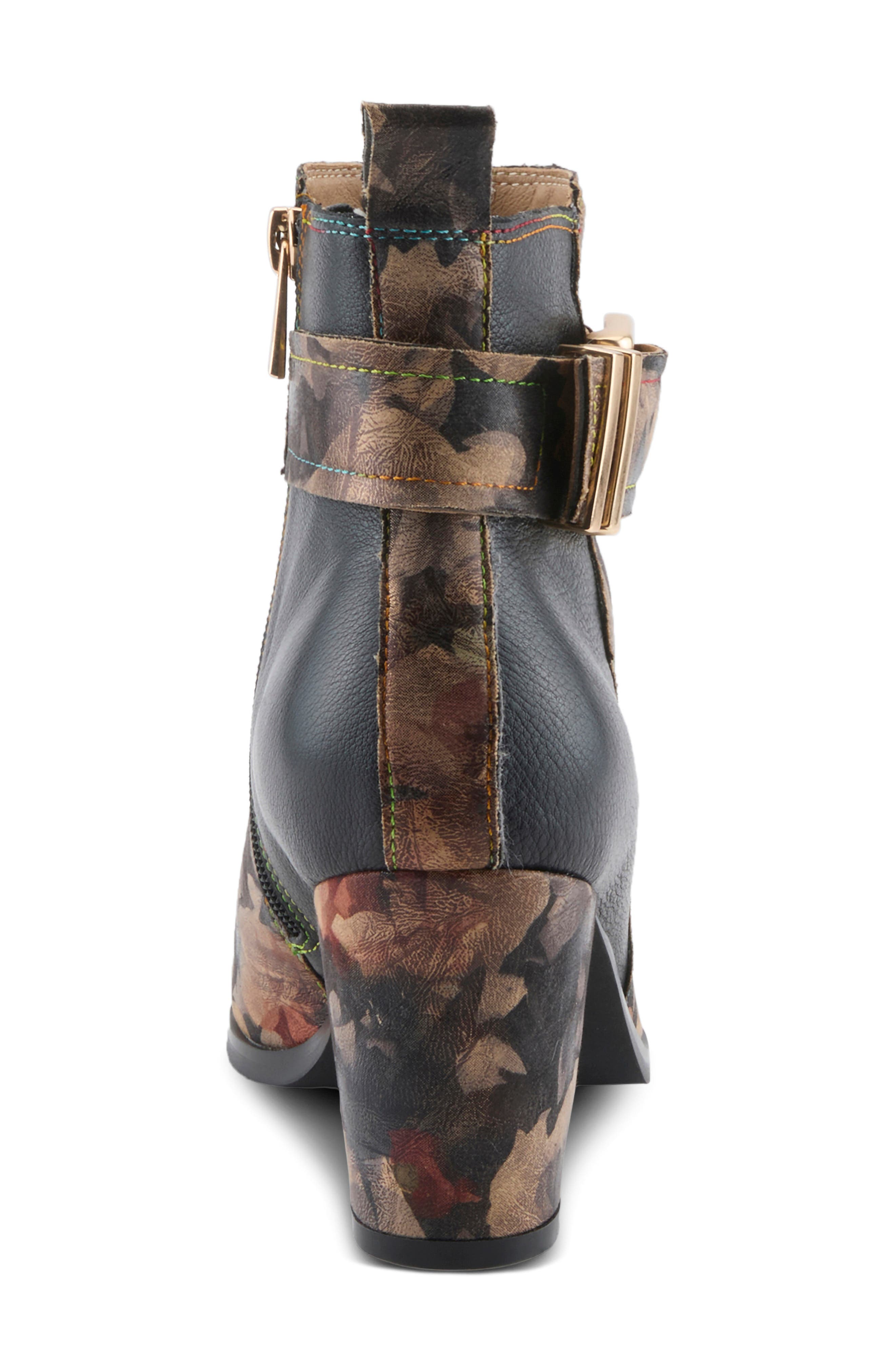 Rosa Leather Bootie, Alternate, color, BLACK MULTI