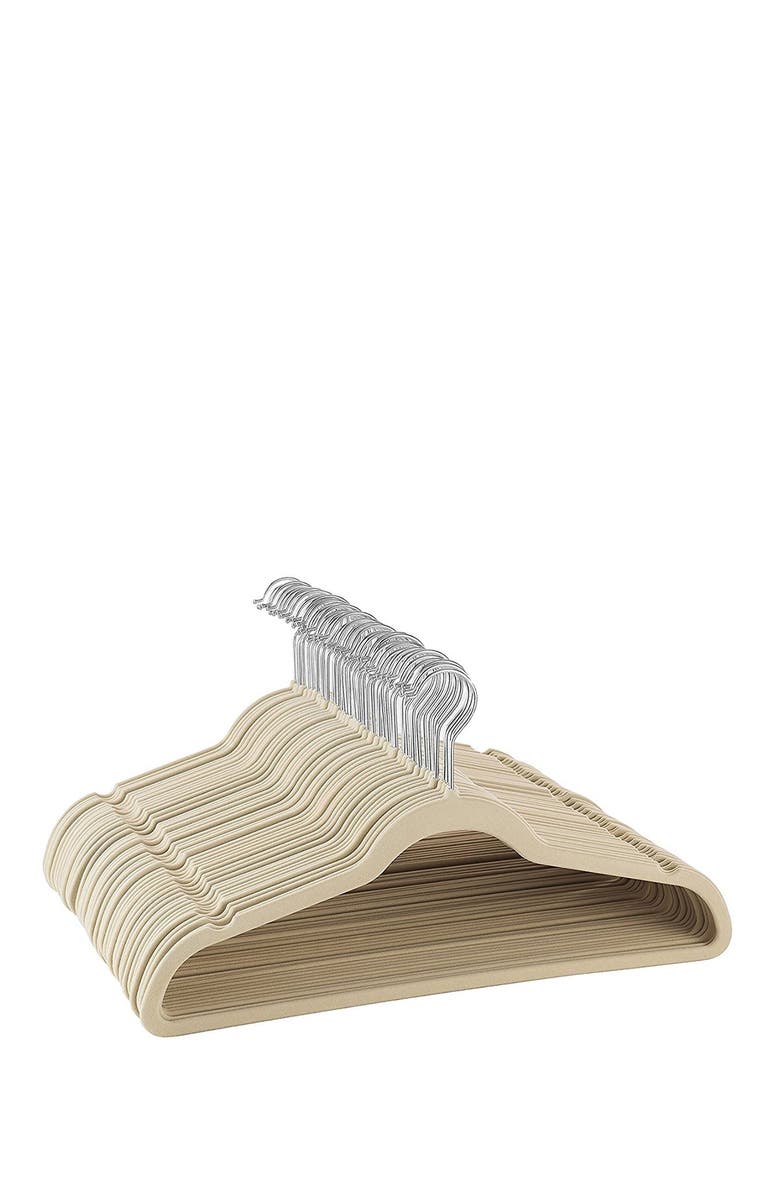 GLOMERY Ivory Glomery Velvet Hangers Non Slip- Heavy Duty - Pack of 25, Alternate, color, 
