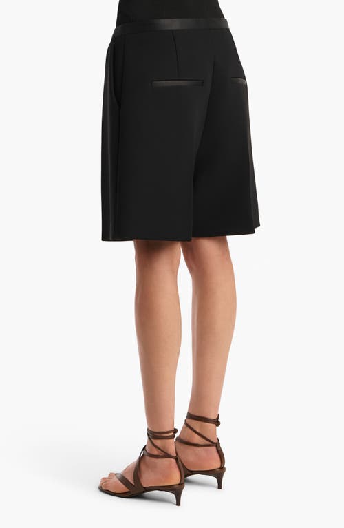 Khaite Micah Satin Trim Crepe Shorts In Black