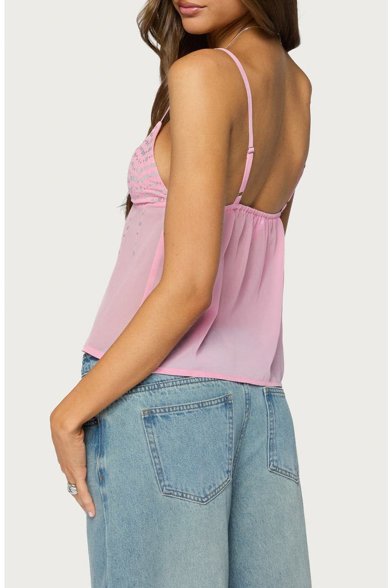 Klio Sequin Chiffon Babydoll Top, Alternate, color, LIGHT-PINK