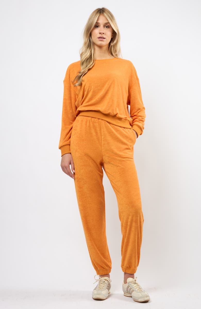 Viens Avec Moi Terry Cloth Sweatshirt, Alternate, color, Orange