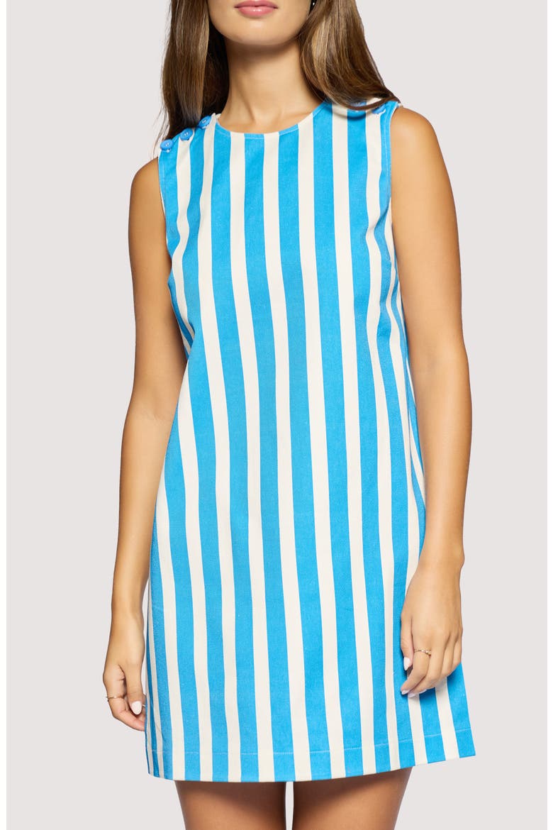 Crete Reverie Stripe Stretch Cotton Minidress, Alternate, color, BLUE-WHITE-STRIPE