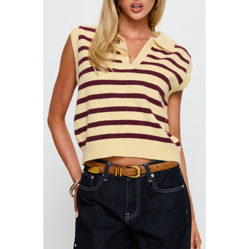 Princess Polly Yuliya Stripe Sweater Vest In Yellow