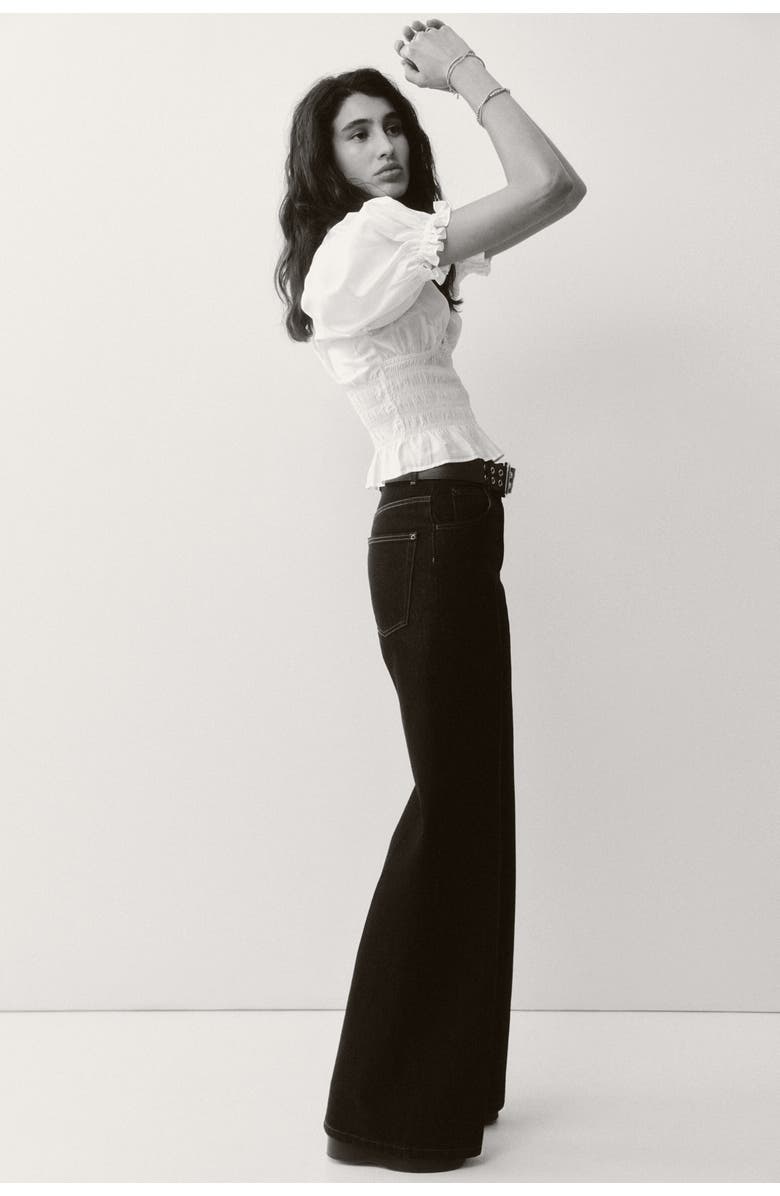 H&M Smocked-waist Blouse, Alternate, color, White