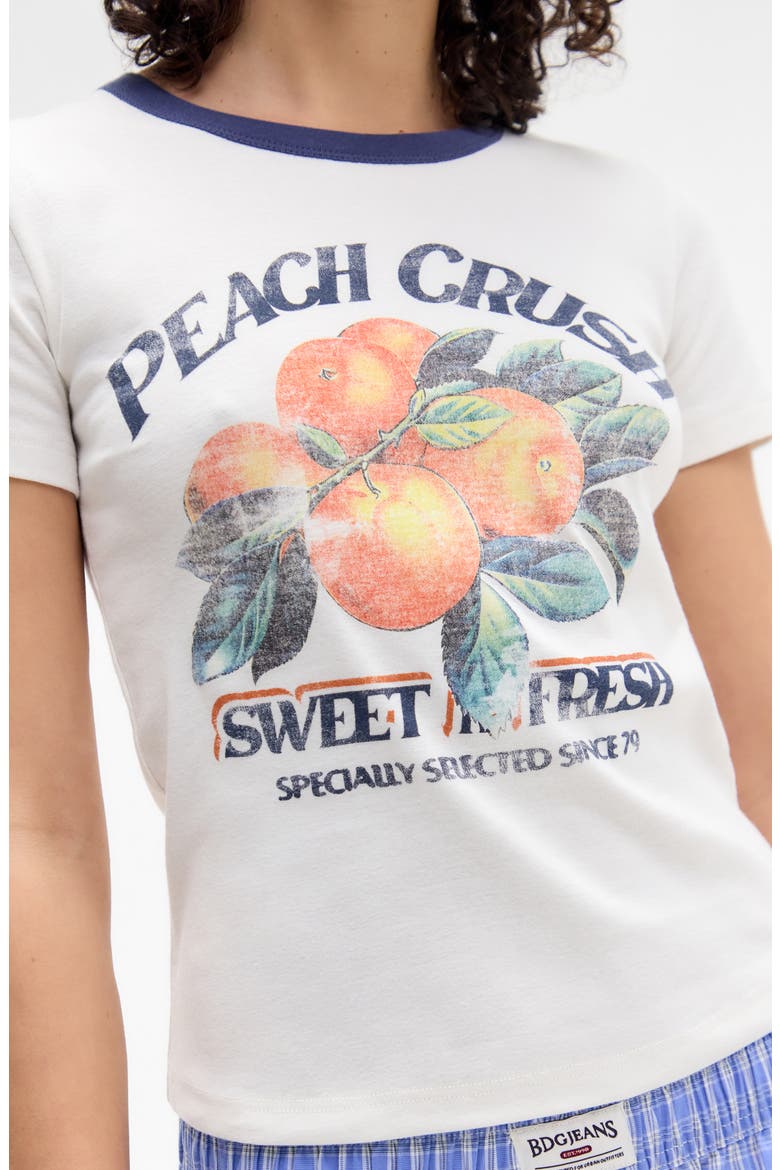 Peach Crush Graphic Baby Tee, Alternate, color, WHITE