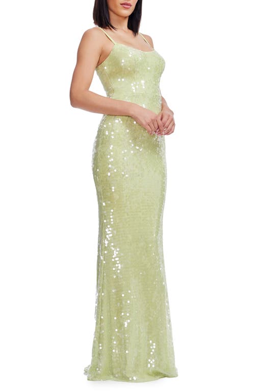 Dress The Population Giovanna Sleeveless Sequin Mermaid Maxi Dress In Green