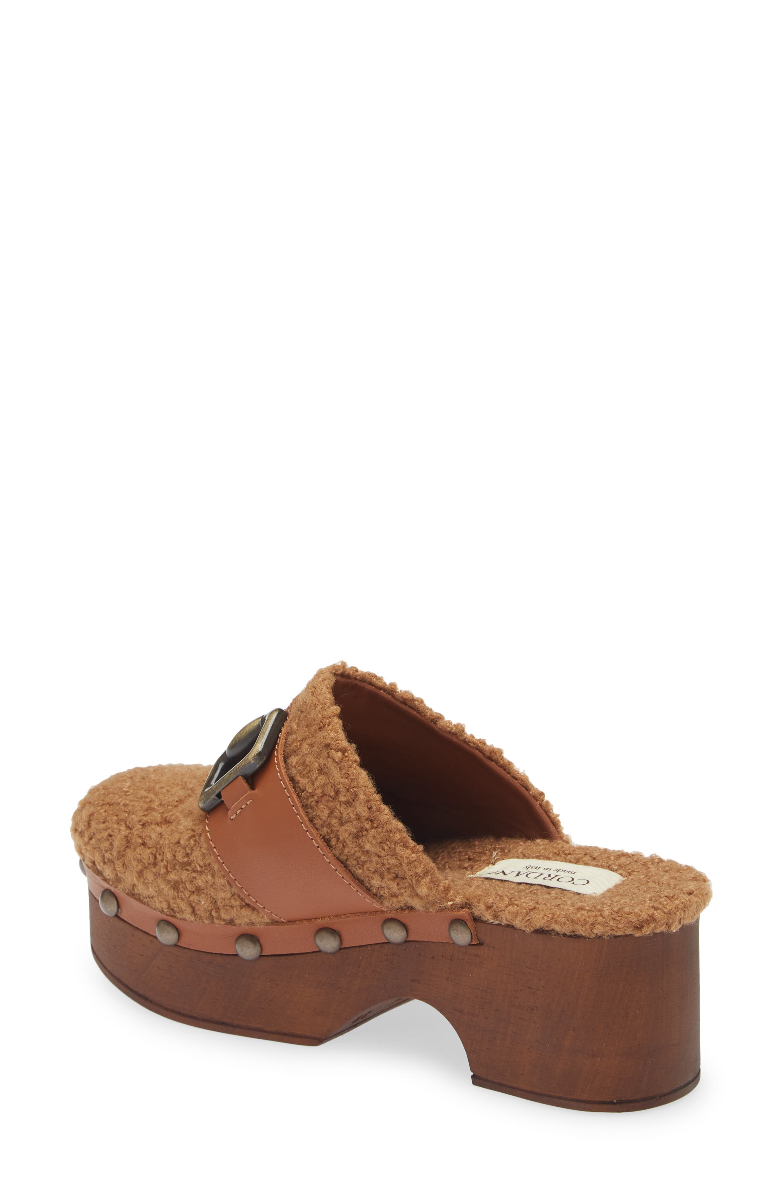 Cordani Winona Faux Shearling Platform Clog, Alternate, color, Cuoio/ Cuoio