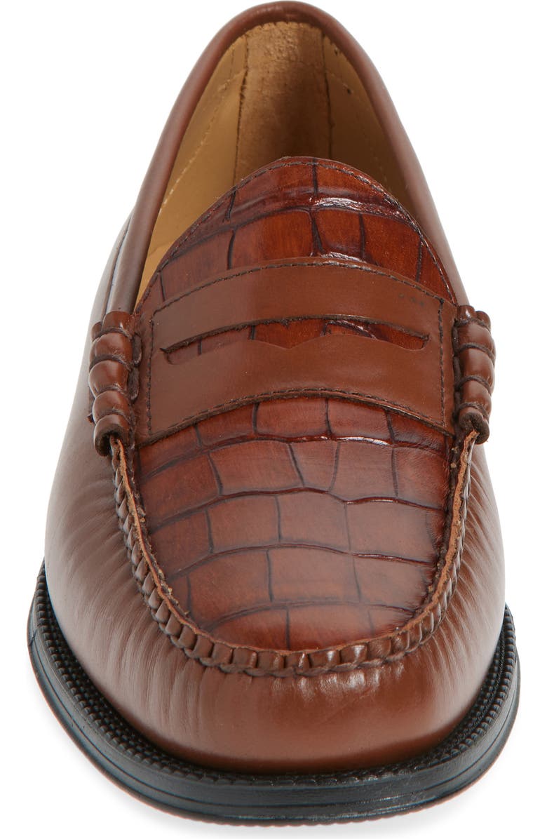 G.H.BASS Larson Easy Weejun Penny Loafer, Alternate, color, Brown Combo Croco