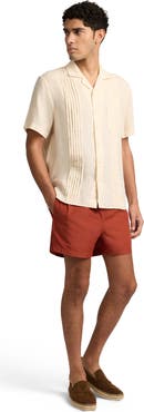 Onia Linen Pintuck Camp Shirt