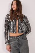 NASTY GAL Beaded Long Sleeve Jacket
