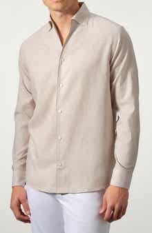 STUDIO GARNET LOS ANGELES Linen Blend Button-Up Shirt