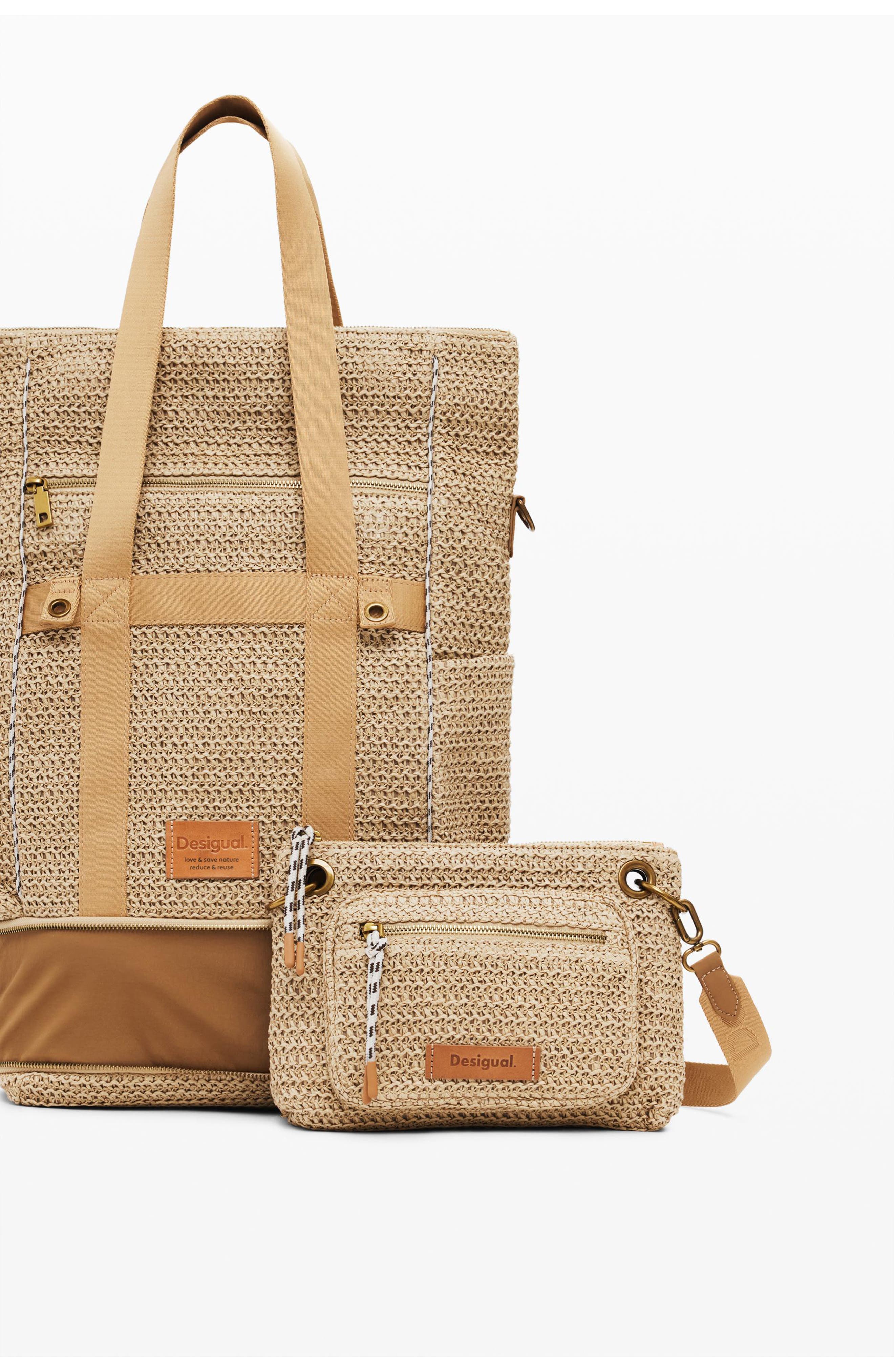 Desigual Large Raffia Backpack, Alternate, color, 