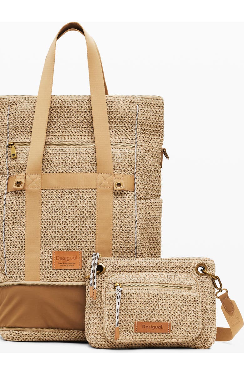 Desigual Large Raffia Backpack, Alternate, color,