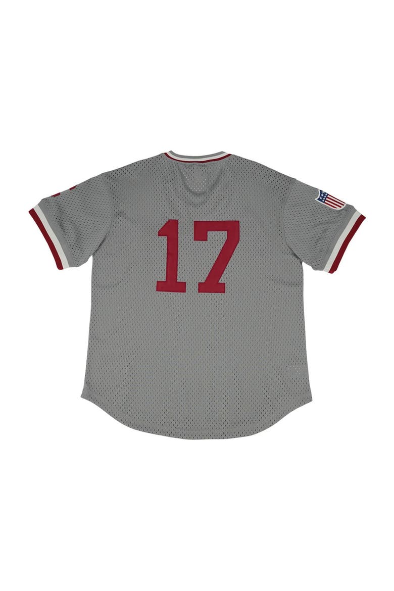 Men's Rings & Crwns #17 Gray Pittsburgh Crawfords Mesh Replica V-Neck Jersey, Alternate, color, Gray