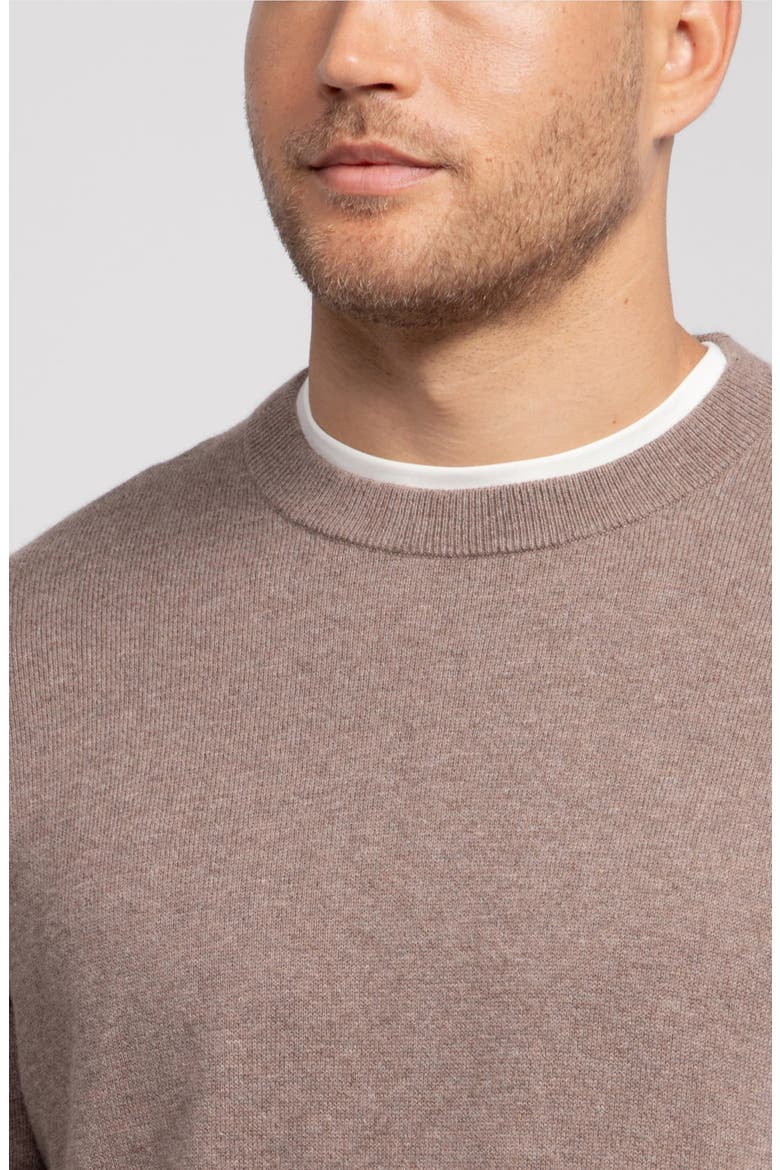 Anytime Crewneck Sweater, Alternate, color, Mocha Heather