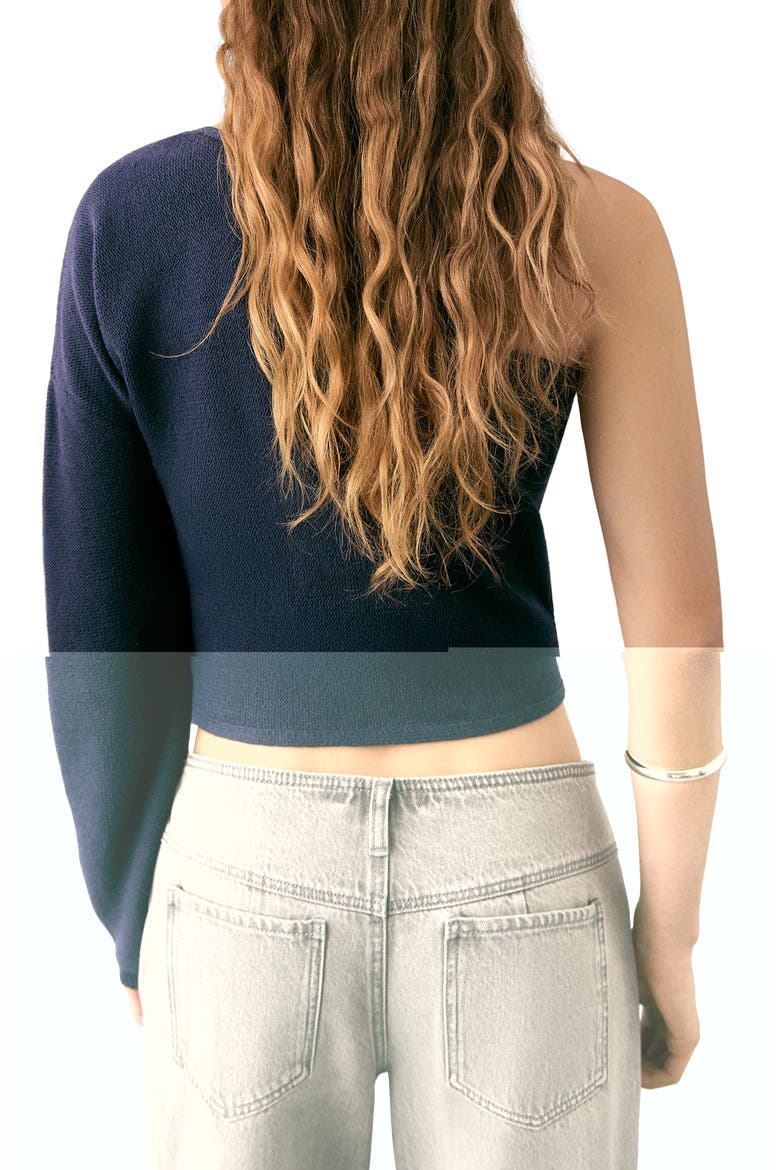 One-Shoulder Sweater, Alternate, color, NAVY