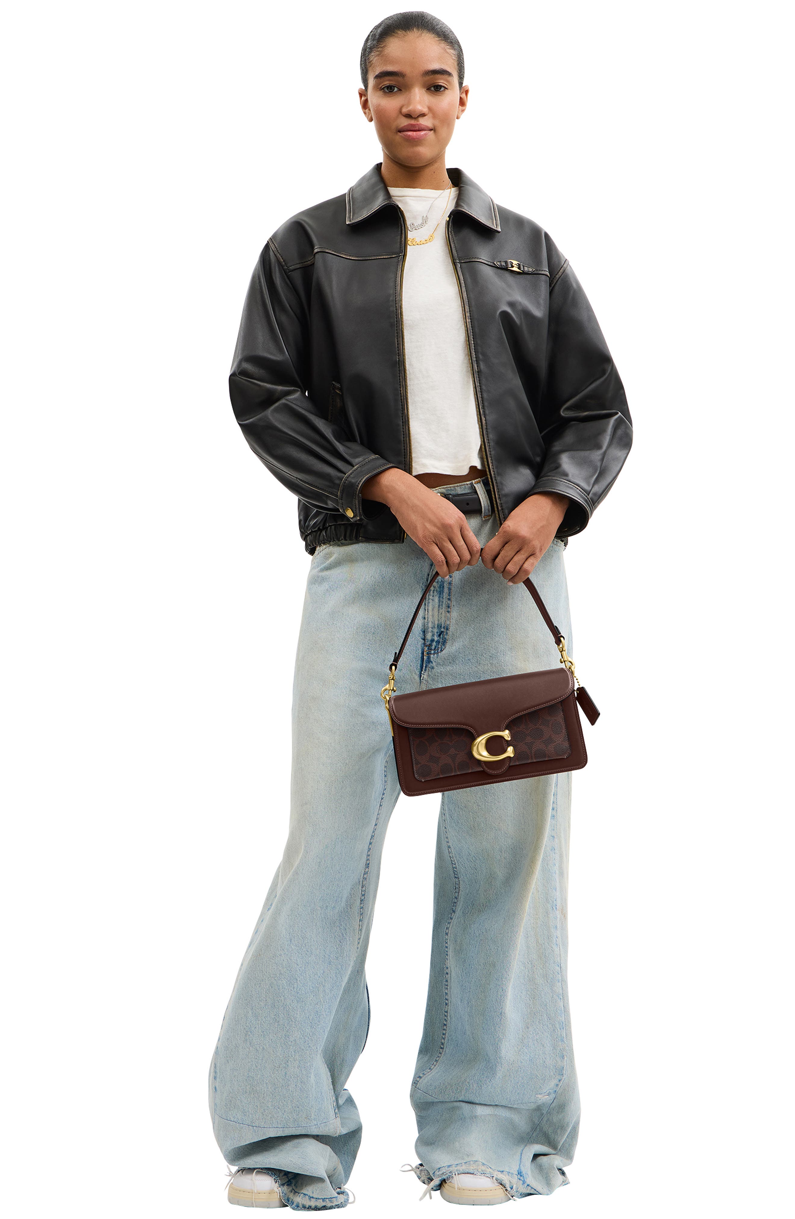 Signature Tabby Coated Canvas & Leather Shoulder Bag, Alternate, color, MAPLE MAPLE
