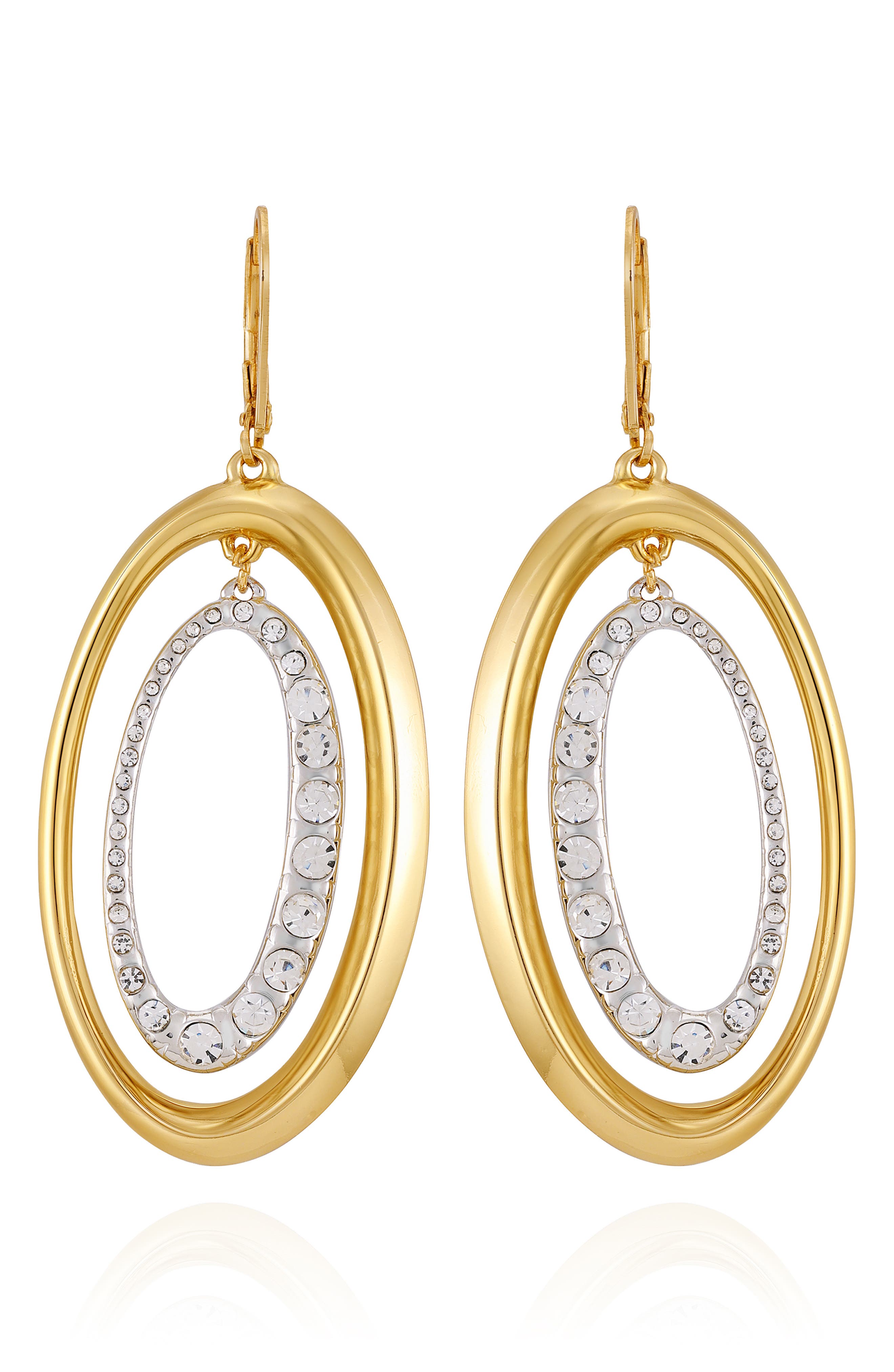 Vince Camuto Crystal Oval Drop Earrings
