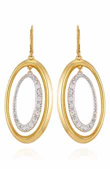 Vince Camuto Crystal Oval Drop Earrings