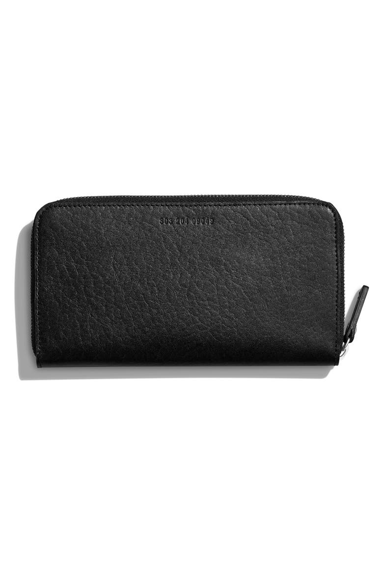 Signature Lea Leather Continental Wallet, Alternate, color, BLACK