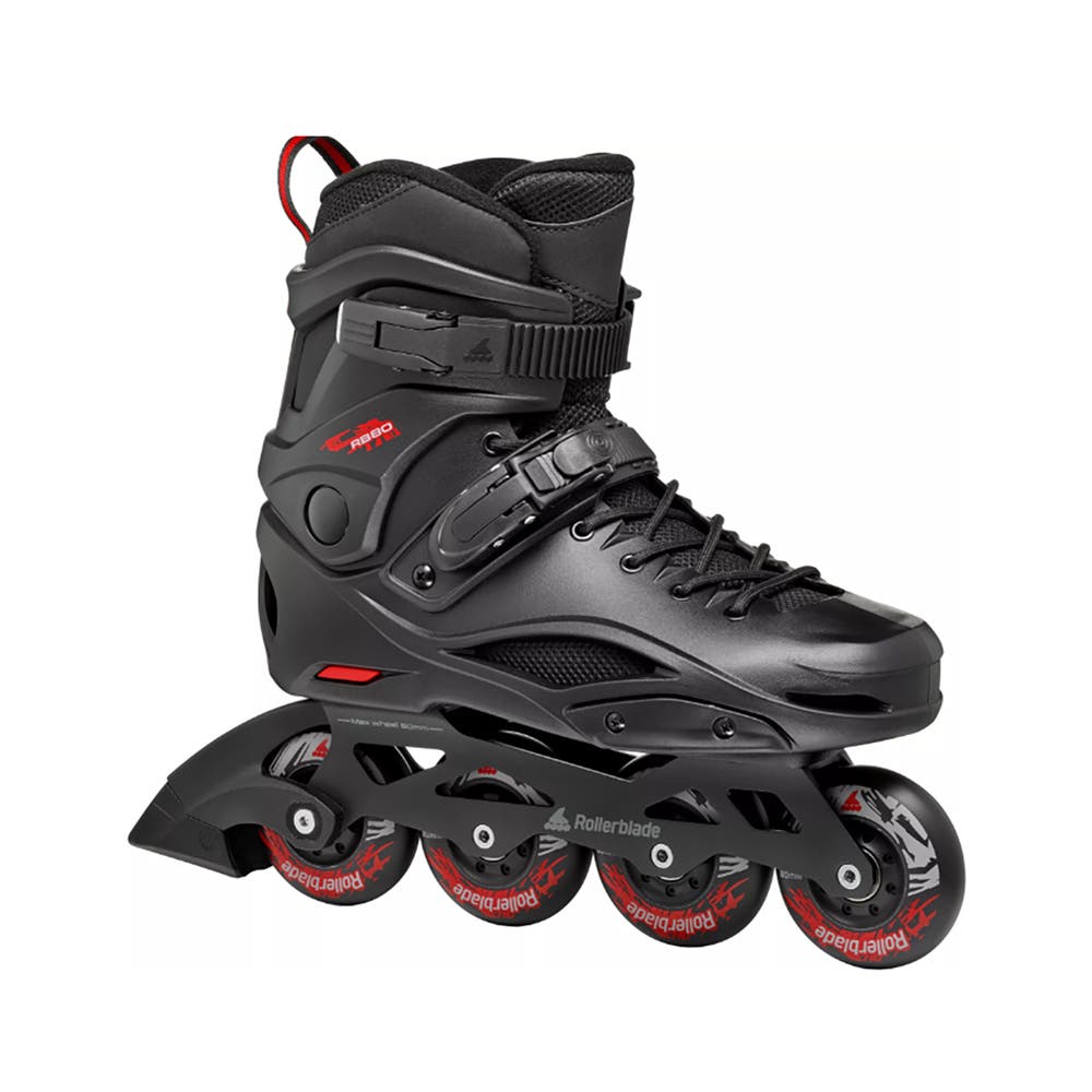 Rollerblade RB 80 Mens Recreational Inline Skates, Main, color, Black/Red