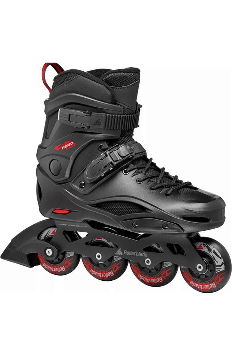 Rollerblade RB 80 Mens Recreational Inline Skates, Main, color, Black/Red