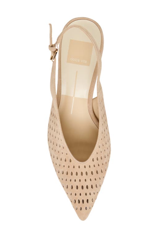 Dolce Vita Alenna Perf Slingback Pointed Toe Kitten Heel Pump In Brown