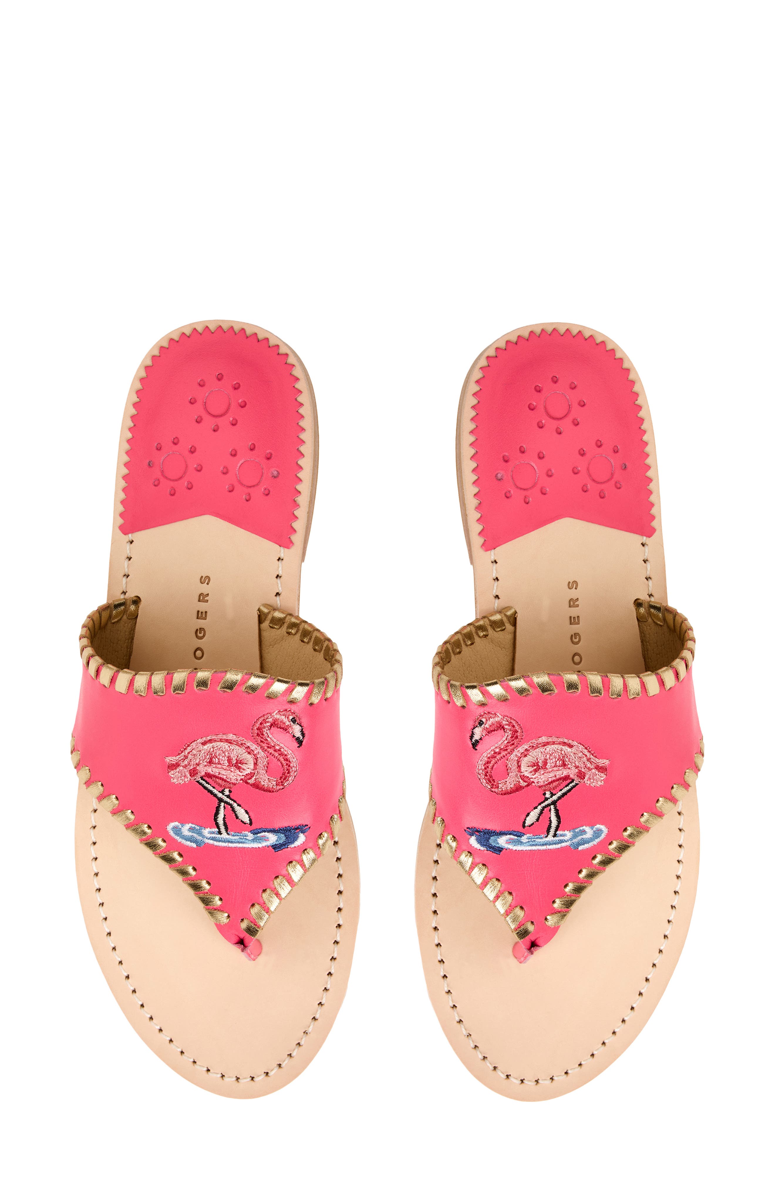 Jack Rogers Embroidered Flamingo Sandal, Alternate, color, 