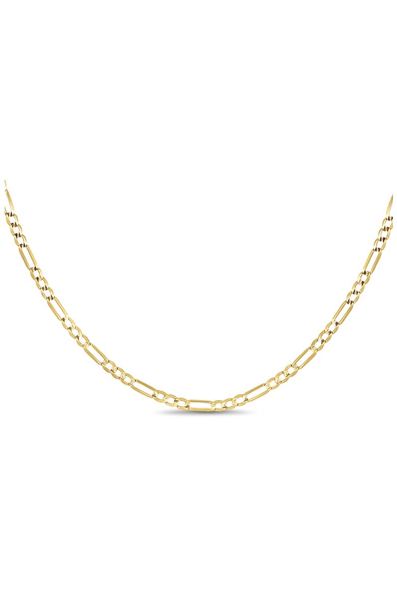 14K Gold Figaro Chain Necklace, 2mm, Alternate, color, 14KY