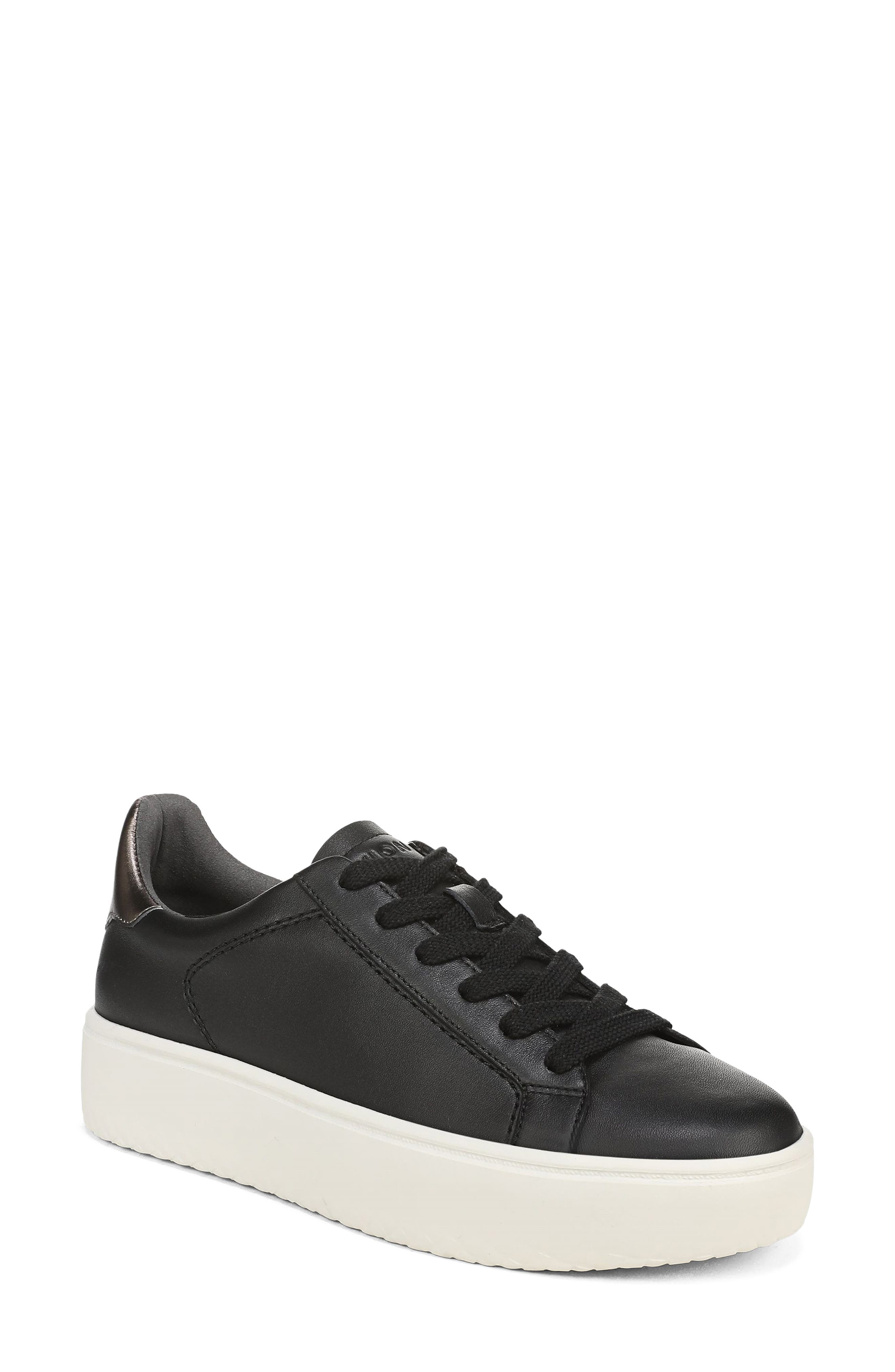 Emilia Leather Sneaker, Main, color, BLACK LEATHER