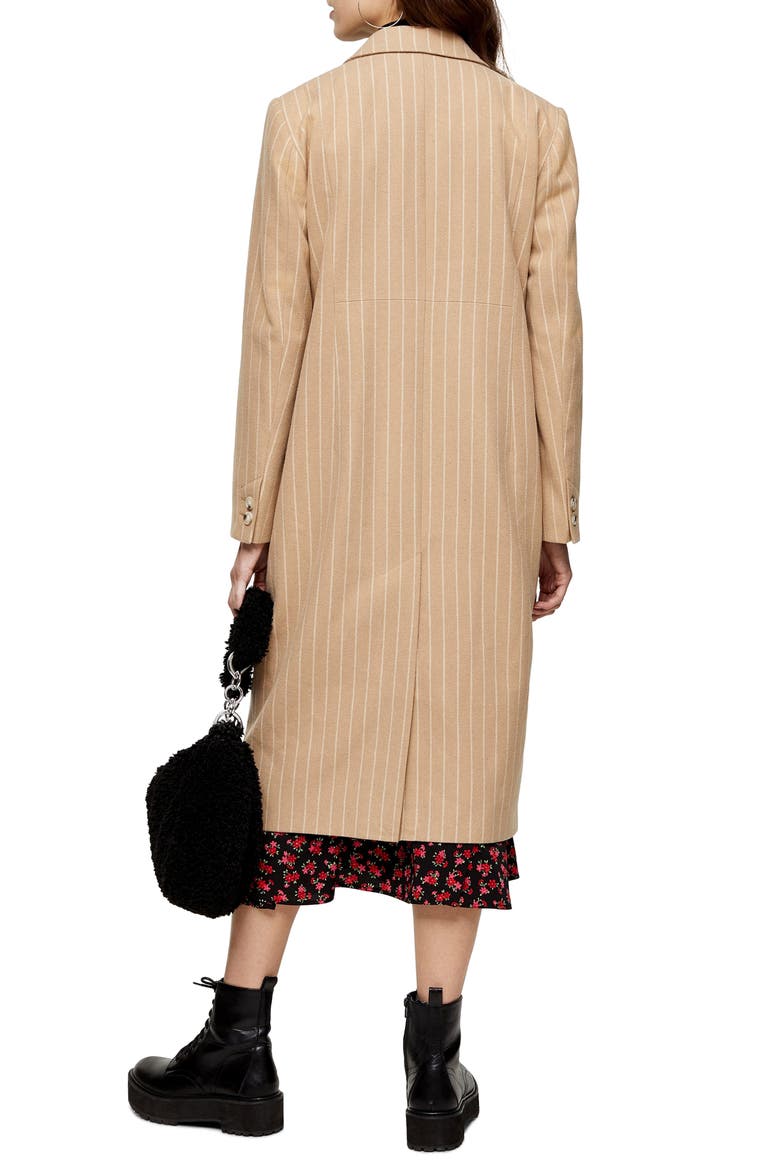 Pinstripe Longline Jacket, Alternate, color, CAMEL