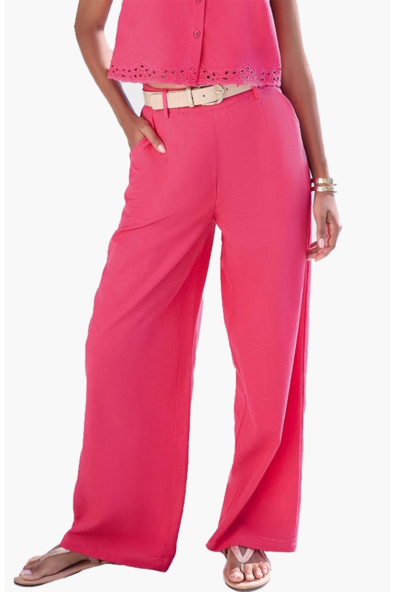 Women's Wide Leg Trousers, Main, color, Pink