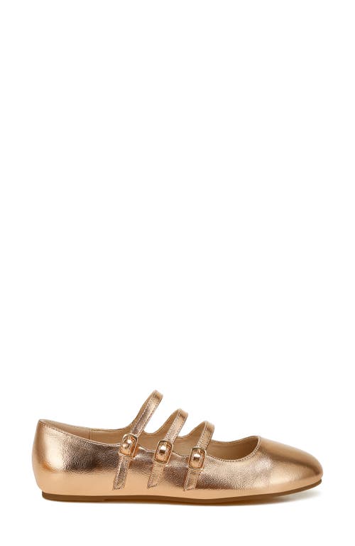 Rag & Co Women's Macarina Triple Strap Mary Jane Sandals In Rose Gold In Rose Gold