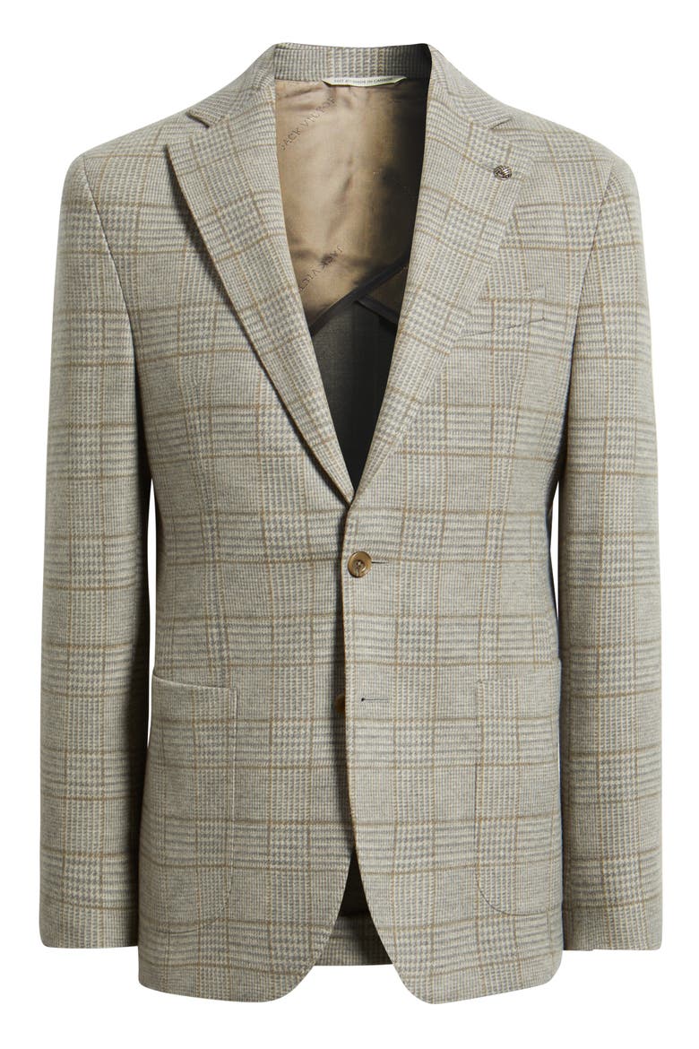 Hampton Tan Glen Check Knit Wool Sport Coat, Alternate, color, GREY