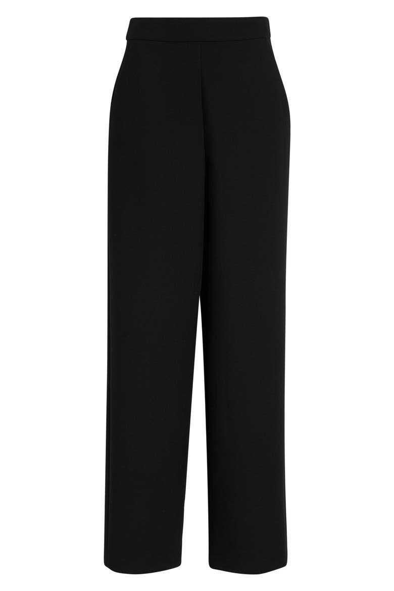 Stretch Cady Straight Leg Pants, Alternate, color, SOLID BLACK