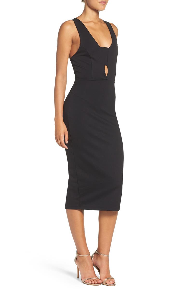 Fraiche by J Cutout Body-Con Midi Dress, Alternate, color, 
