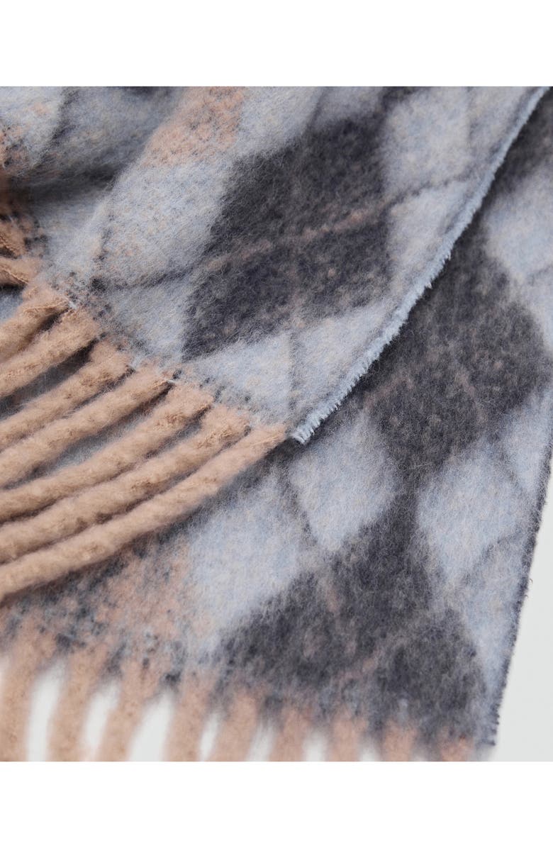 MANGO Argyle Scarf, Alternate, color, Blue