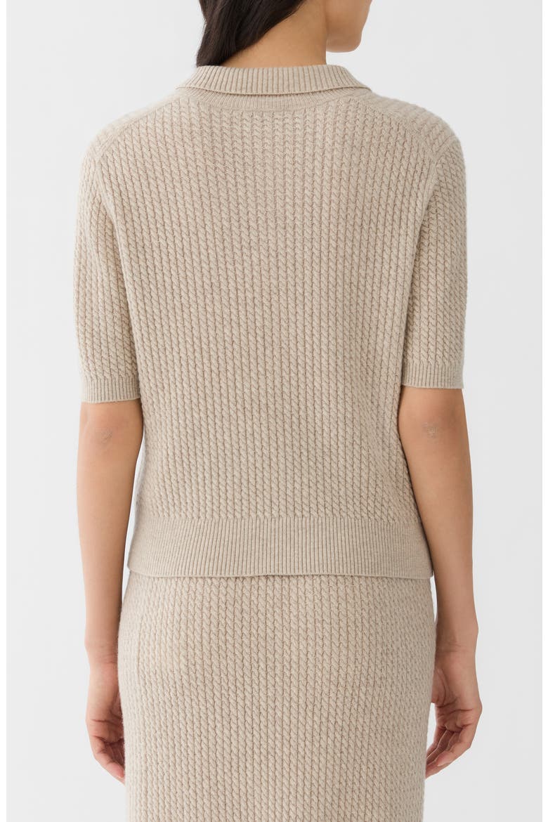 Cable Polo Sweater, Alternate, color, TAUPEMELANGE