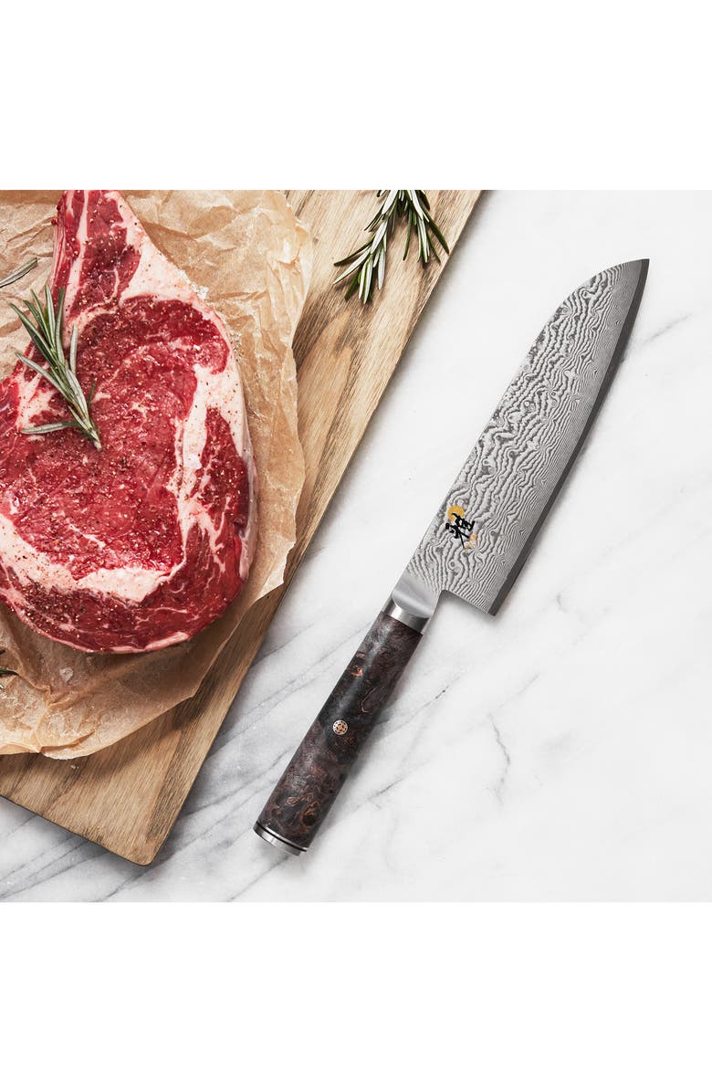 MIYABI 5000MCD Artisan 7-Inch Santoku Knife, Alternate, color, Stainless Steel