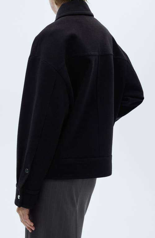 Mango Oversize Jacket In Dark Navy